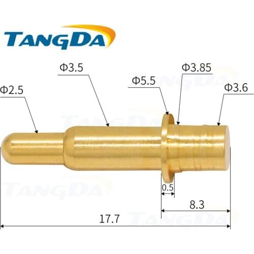 Tangda 5.5*17.7mm high current charge probe pogopin connector contacts the signal pin 5.5 17.7 mm