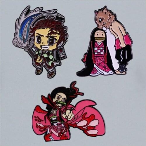 Japan Cartoon Comic Brooch Interesting Metal Enamel Badge Denim Jacket Backpack Pin Decoration Children Fashion Jewelry Gifts