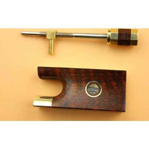 1 set new high quality 4/4 snake wood violin bow frog copper parts with screw