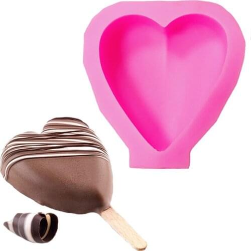 1PC Heart shape Silicone Ice Cream Mold Popsicle Maker Kitchen DIY Tools Frozen Yogurt Kids Gift For Party Supply