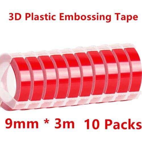 10 Black Label Maker Compatible for 3D Dymo Label Tapes Multicolor 9mm Printer Ribbon Motex E101 1610 Label Machine Tapes