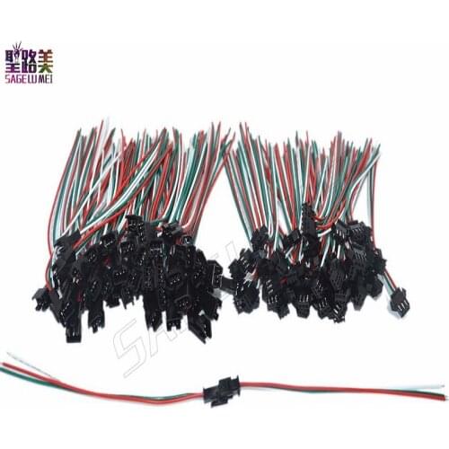 10 Pair 20 pairs Male to Female 3 Pin JST SM Connector 3pin JST SM Plug led Connector Cable for 2811 2812B RGB LED Strip Lights