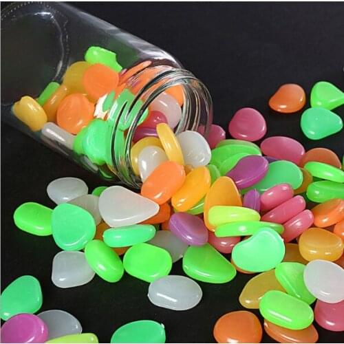 100/200/500pcs Fish Tank Decorative Aquarium Ornaments Stones Glow In The Dark Luminous Pebbles Stones For Garden Ornament