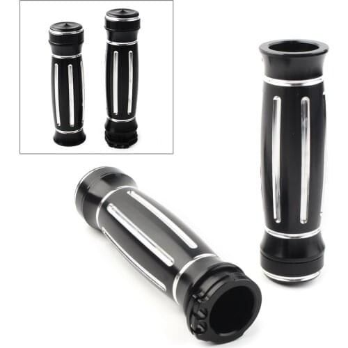 Motorcycle CNC Billet Aluminum 1" Handle Bar Hand Grips For Harley Touring Softail Dyna Sportster XL XR 883 1200 1996-2017
