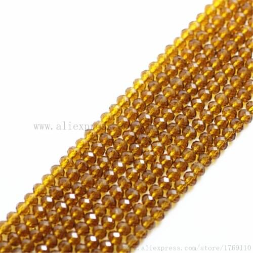 Isywaka Coffee Color 1800pcs 2mm Rondelle Austria faceted Crystal Glass Beads Loose Spacer Round Bead for Jewelry Making