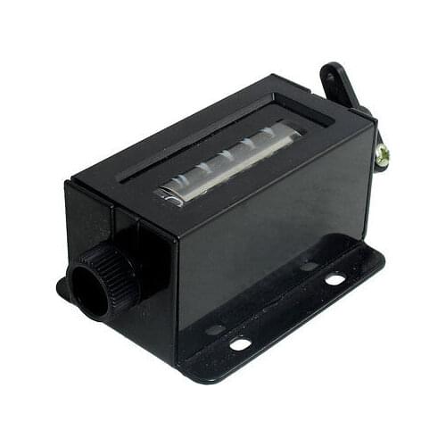 D94S 6 Digits Resettable Rotary Knob Pull Counter Black