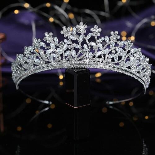Tiaras and Crown HADIYANA Luxury Elegant Women Wedding Bridal Hair Accessories Fashion Party Gift Cubic Zircon BC5549 Sombreros