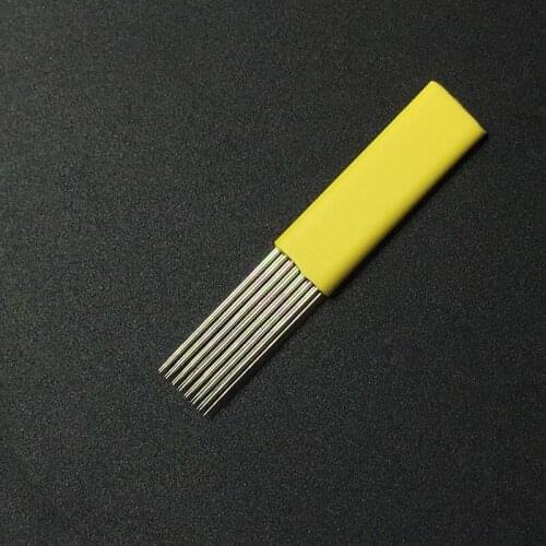 Double Line 15-Pin Flat Manual Needles For Fog Eyebrow Permanent Makeup Handmade Tattoo Pen Needles