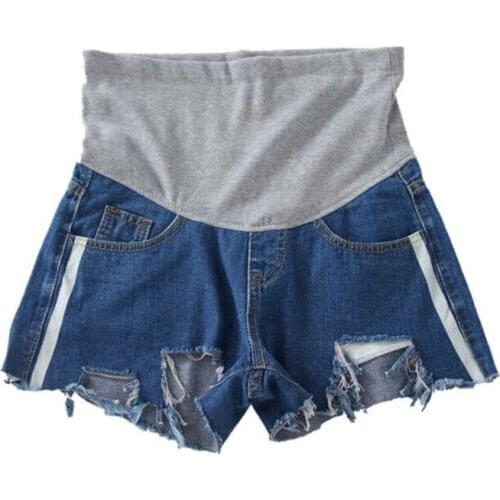 Denim Maternity Shorts Summer Fashion Clothes for Pregnant Women pregnancy Straight Casual Belly shorts maternity short pants