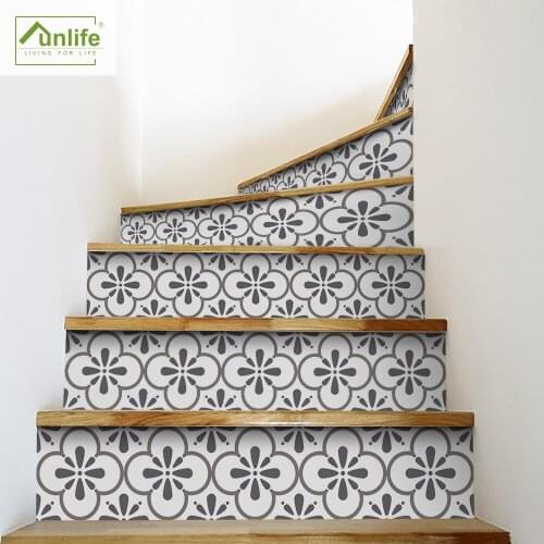 Funlife® Stair Stickers Removable Waterproof Peel & Stick Self-Adhesive Easy to Clean for Stairway Kitchen Floor Bathroom Wall
