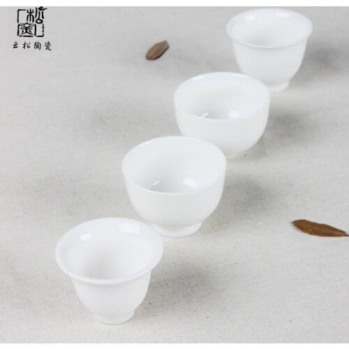 Ceramic Whiteware High-Grade Jade Porcelain Teacup Ganoderma Lucidum White Tea Cup High Temperature Ceramic Ceramic Teacups