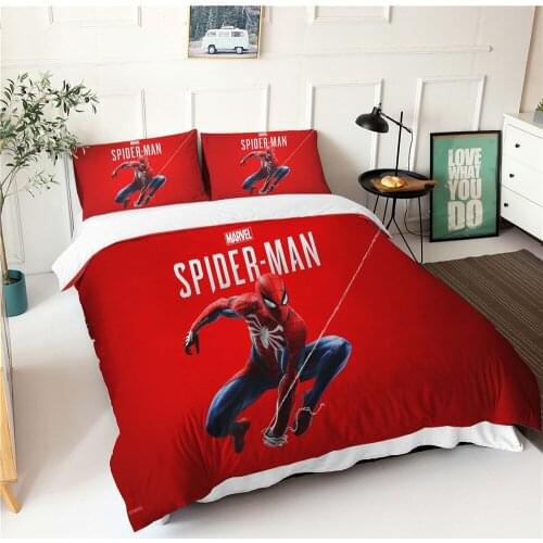Disney Bedding Set Spiderman Quilt Cover Duvet Cover Pillowcases Comfortable Bedspread for Adult Children Kids Bedroom Decorate