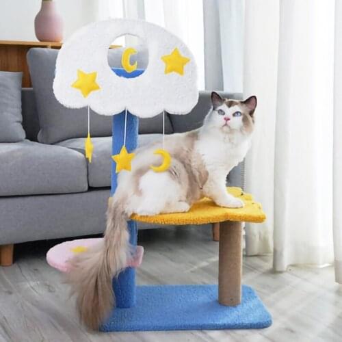 Pet Cat Tree Sisal Cat Climbing Frame Cat Scratcher Cat Litter Cat Scraper Cat Tree Cat Frame One-piece Large Multi-layer Cat Cl