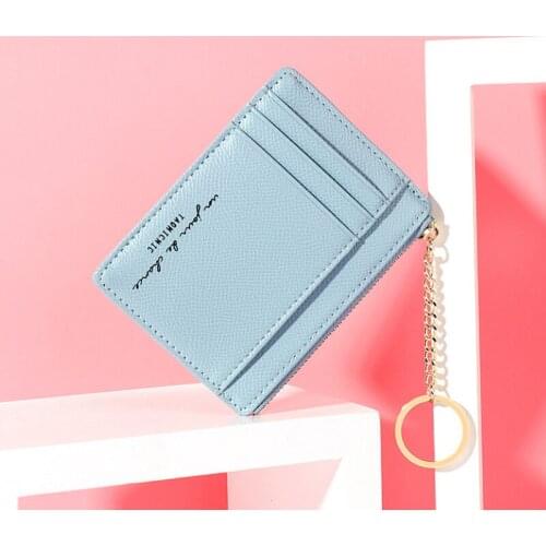 Zipper Leather Coin Purse 2021 New Style Womens Wallet Passport Cover Mini Keychain Business Card Holder