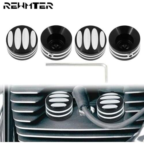 Motorcycle Spark Plug Head Bolt Cap Cover Plug 4PCS For Harley Twin Cam Touring FLHX 1999-2017 Sportster 48 72 883 1200 XL Iron