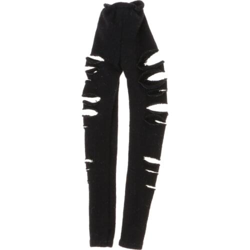 Fashion Tight-fitting Ripped Pants For 12'' Blythe Dolls Accessories Black