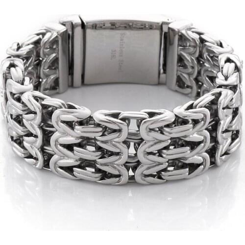 HAOLYNJOY 15mm/23mm Gold Black Geometric Connection Mens Bracelet Jewelry Party Gifts