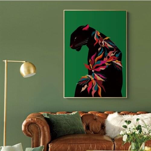 Mottled Leopard Wall Art Canvas Painting Nordic retro Poster Rich color Morden Fashion Wall Picture For living room home decor