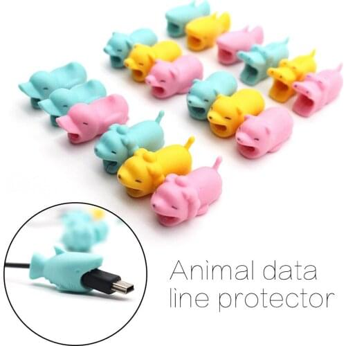 New 50pcs Cable Winder Cute Animal cable protector for iphone 5 6 7 8 usb cable organizer charger wire holder cable Protection