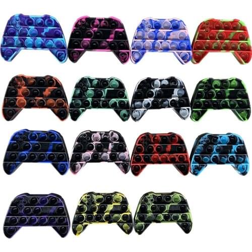 In Stock Wholesale 50pcs Fidget Toys Push Bubble Gamepad Stress Relief Squeeze Toys for Children Pops Fidget Gifts