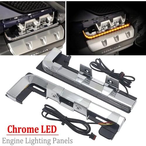 Fits For Honda Goldwing GL1800 F6B GL 1800 2018 2019 2020 2021 Gold Wing Tour DCT Motorcycle Chrome LED Engine Lighting Panels