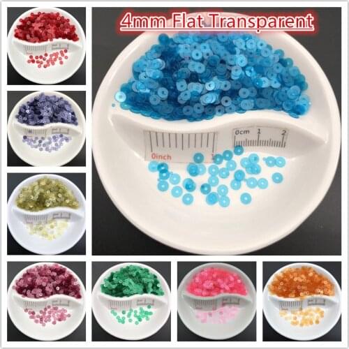 4mm Transparent Color Flat Round PVC Loose Sequins Paillette Sewing Craft For Wedding, Garment Dress Shoe Caps DIY Wholesale