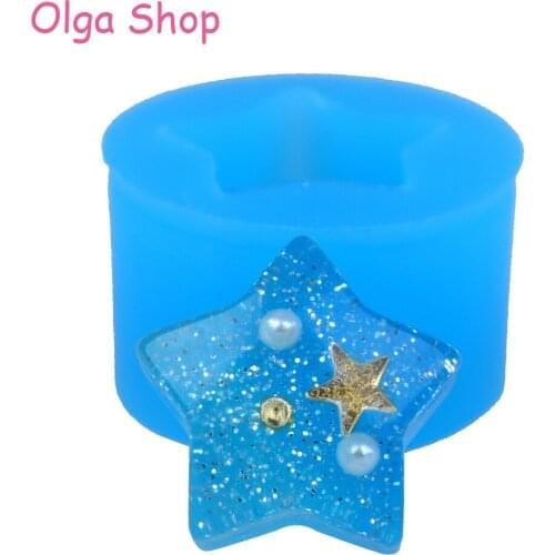 PYL609 22.1mm 3D Star Flexible Silicone Mold - for Dessert, Cupcake Topper, Fondant Craft, Gum Paste, Scrapbooking, Candy, Resin