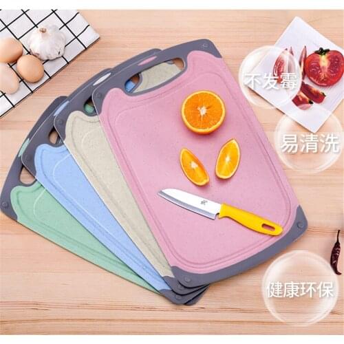 Non-Slip Wheat Straw Cutting Board Environmentally PP Chopping Board Food Slice Cut Chopping Block Bar Kitchen Tools Fruit Board
