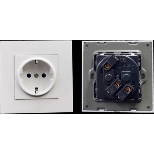EU Germany Standard Wall Socket 86X86mm Home Electric Wall Outlet Panel Socket 16A 250V CE Certificate