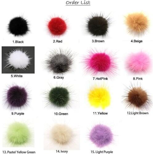 45pcs medium Genuine 3cm-3.5cm Mink Fur ball Furry Ball for Handbag Charm, Keychain mix color