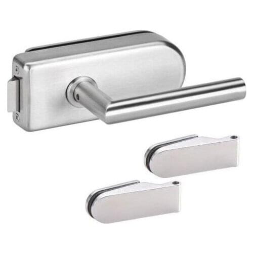 304 Stainless Steel Glass Door Channel Lock Frameless Glass Door Handle Lock