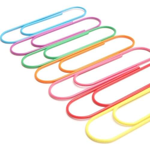 Super Large Paper Clips Vinyl Coated, 30 Pack 4 Inch Assorted Color Jumbo Paper Clip Holder, Multicolored Giant Big Sheet Hold
