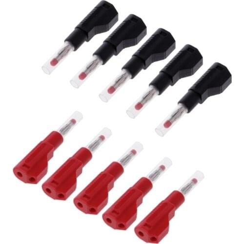 Tubo retráctil macho de 4mm, 10 unidades, conector Banana apilable, Conector de soldadura de cable