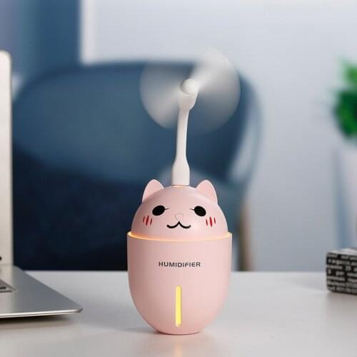 Creative 3 in 1 Y1 Cute Pet Humidifier Essential Oil Diffuser Aroma Lamp LED Night Light USB Fan Aromatherapy Air Freshener Fog
