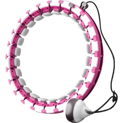 1 Set Smart Sports Hoops Abdominal Fitness Auto-Spinning Ball Detachable Knots Weighted Fitness Hoops with Gravity Ball for Home