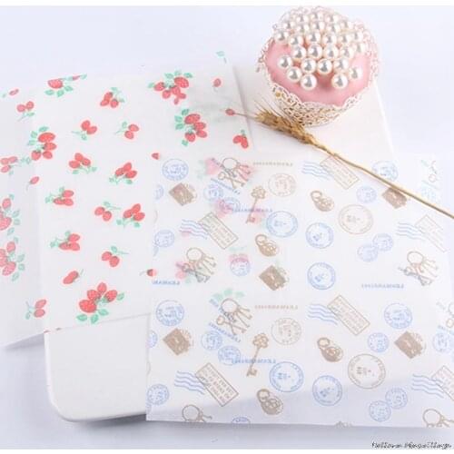 50PCS/Lot Wax Paper Food Grade Grease Paper Food Wrappers Wrapping Paper For Bread Sandwich Burger Fries Oil Paper Baking Tools