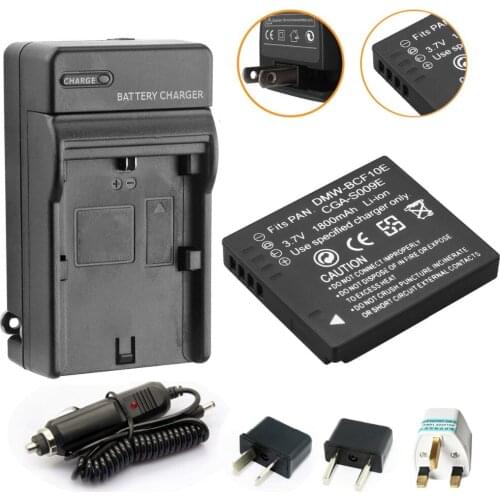 Probty DMW-BCF10E DMW BCF10e Camera Battery + charger for Panasonic DMC-FS12 DMC-FS4 DMC-FX40 DMC-F2 DMC-FT1 FT3 DMC-TS1 TS2