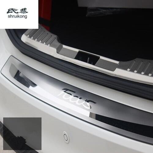 Free shipping for 2005-2011 Ford Focus MK2 hatchback and sedan Stainless Steel back rear trunk Sill Scuff Plate Protection pedal