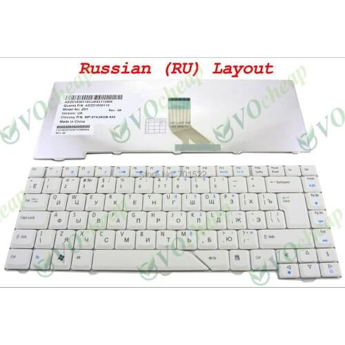 100% New Laptop keyboard for Acer Aspire 4710 4220 4320 4520 4720 5300 5720 5920 Grey White Russian RU Version - MP-07A23SU-442