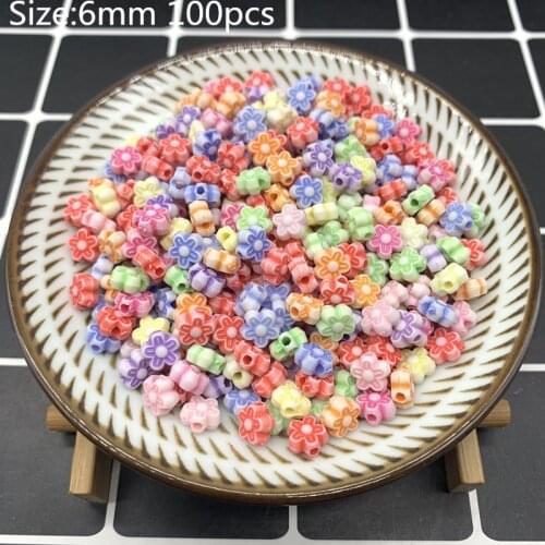 100pcs 6mm Acrylic Beads Earrings Necklace Accessories Beads For Jewelry Making DIY Jewelry Necklace Accessories#13