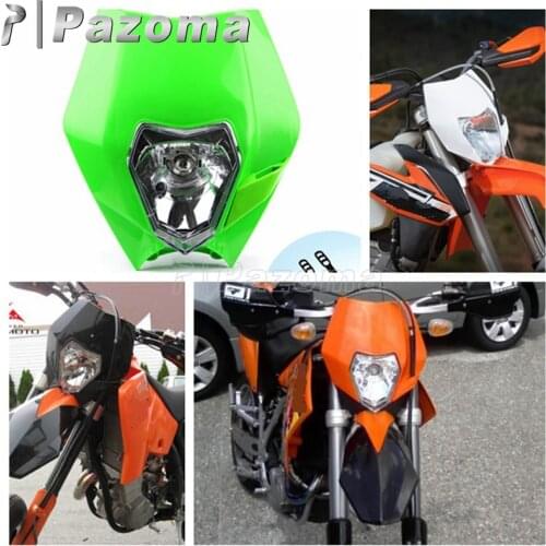 1X Street Bikes Motocross Headlight H4 35W Universal Dual Sport Enduro Motorcycle Headlamp for KLX 110 150 KX KLR KDX KLE KLR XT