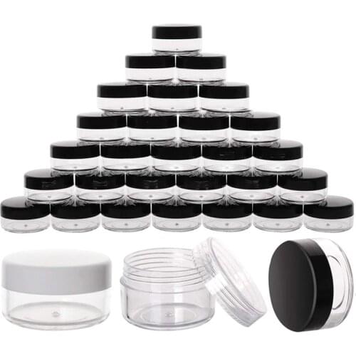 200Pcs Lip Balm Container 2g 3g 5g 10g 15g 20g Portable Plastic Cosmetic Empty Jars Clear Bottles Eyeshadow Makeup Cream Pots