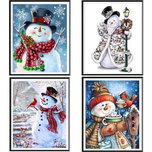 5D diamond painting full diamond snowman full circle full diamond DIY handmade cross stitch kit children handmade Christmas pres