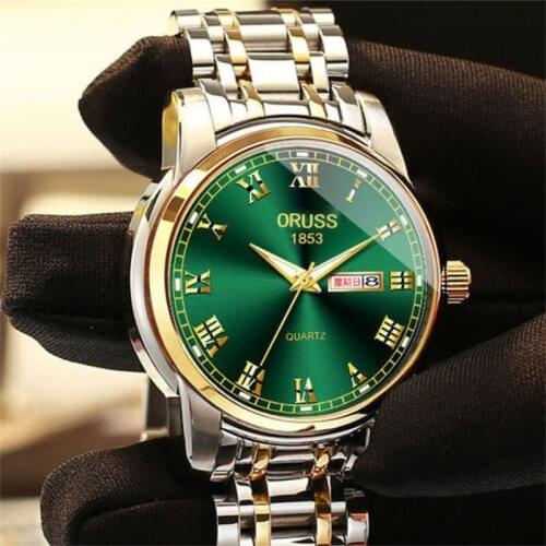 Authentic Men Watches 2021 Luxury Male Elegant Can English Calendar Watch Men Business Stainless Steel Quartz Watch Hot A4163