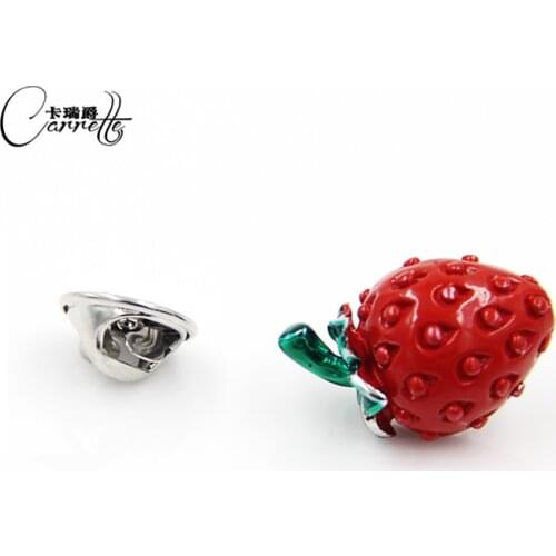 Strawberry brooch female simple men 's accessories wild suit shirt