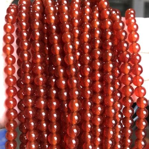Natural Stone Beads Red Agates Round Carnelian Onyx Loose Beads For Jewelry Making DIY Bracelets Necklace 15inch 4/6/8/10/12mm