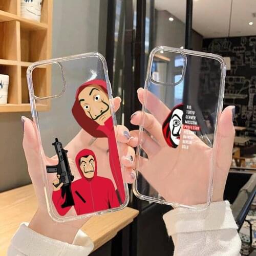 Money Heist Phone Case Transparent soft For iphone 5 5s 5c se 6 6s 7 8 11 12 plus mini x xs xr pro max