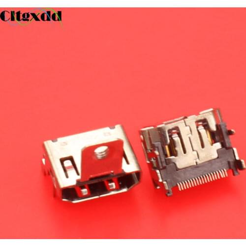 Cltgxdd 19 pin HDMI Female Socket interface connector 90 degree With Screw Hole fixed screw holes,HDMI plug repair replacement