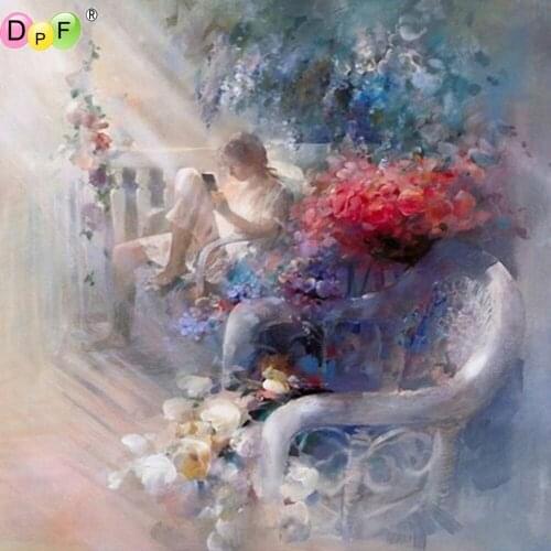DPF DIY Reading 5D home decor painting wall mosaic full square diamond painting cross stitch diamond embroidery crafts Kits