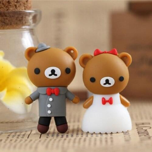 Couple bear flash drive usb3.0 finger 8G 16G 32G 64G new style memory stick cool gift External Storage cartoon wholesale Finger